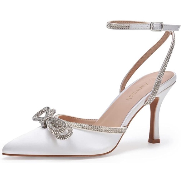 Women's Rhinestone Bow Heels - Picture 1 of 3